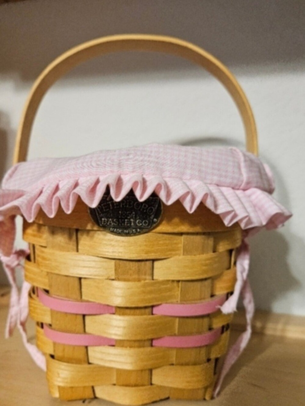 Peterboro Pretty In Pink Breast Cancer Awareness Handled with Liner Basket Vntg